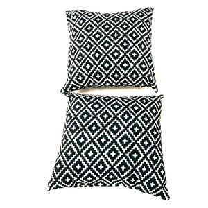 Black and white patterned outdoor pillows